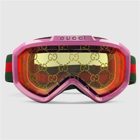 Masque de ski Gucci en monture injectée rose 